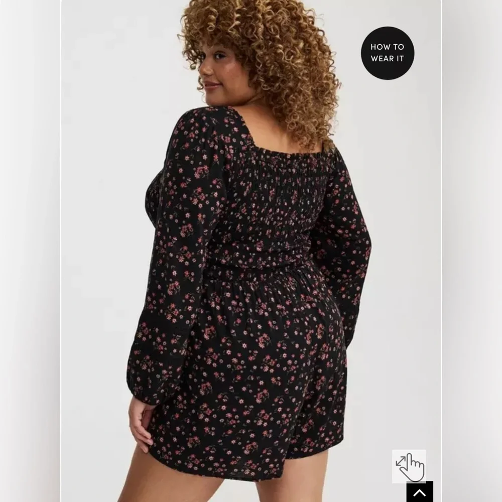 NEW Torrid Floral Long Sleeve Romper - Picture 3 of 5
